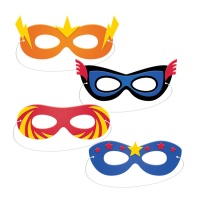 Máscaras de super-heróis - 4 unid.