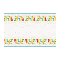 Toalha de mesa Happy Birthday 1,37 x 2,13 m