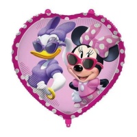 Balão em forma de coração Minnie e Margarida 46 cm - Procos
