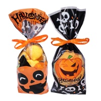 Saco sortido de marshmallows laranjas de Halloween de 130 gr