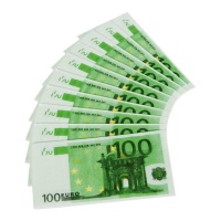 Guardanapos de notas de 100 euros 33 cm - 10 peças