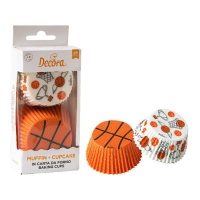 Cápsulas para cupcakes de basquetebol - Decora - 36 unidades