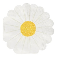 Guardanapos de margaridas 16,5 x 16,5 cm - 20 unidades