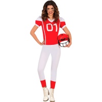Fato de Jogador de Rugby Vermelho para mulher