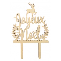 Joyeux Noel Topo de Bolo em Madeira - Scrapcooking