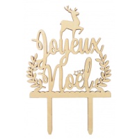 Topper para bolo de madeira Joyeux Noel - Scrapcooking