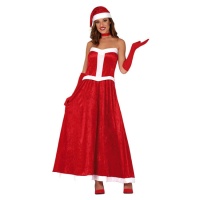 Fantasia de Pai Natal para mulher com vestido de baile