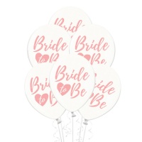 Balões transparentes de Bride To Be cor de rosa de 30 cm - 6 unidades