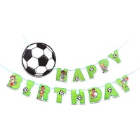 Bandeirolas Happy Birthday de Futebol - Monkey Business - 1 unidade