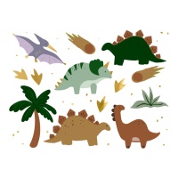 Tatuagens temporárias de dinossauro - 13 unidades