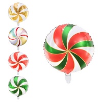 Balão redondo em espiral colorido de 35 cm - PartyDeco - 1 unidade