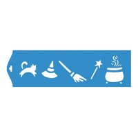 Modelo de stencil de bruxa 28,5 x 8,4 cm - Artis decor