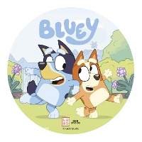Oblata comestível de Bluey e Bingo de 20 cm