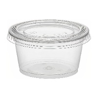 Pote para molhos 120 ml de plástico transparente com tampa - 100 unidades
