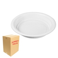 Pratos de sopa redondos de plástico branco de 20,5 cm - 1000 unidades