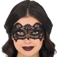 Antifaz de Renda Bordado Preto