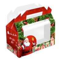 Caixa de Natal de 22 x 12 x 14 cm para bolachas e rebuçados com janela