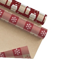 Papel de embrulho de Natal clássico de 2 x 0,70 m - 1 unidade
