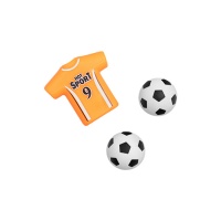 Apitos de futebol com bolas - 3 unid.