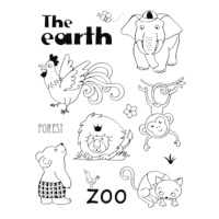 Carimbos acrílicos Zoo Animals - Innspiro