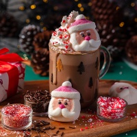 Kit de decoração para chocolate quente de Papai Noel fofinho