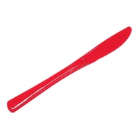 Facas de plástico vermelhas de qualidade superior 20 cm - 12 unid.