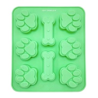 Molde de silicone com impressão de patas de animais 18 x 15,5 cm - Happy Sprinkles - 8 cavidades