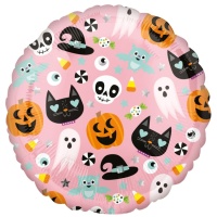 Balão redondo com emoticons de Halloween 43 cm - Anagrama