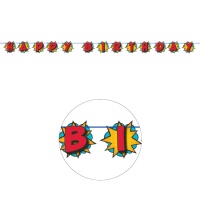 Grinalda de banda desenhada Happy Birthday 2,13 m