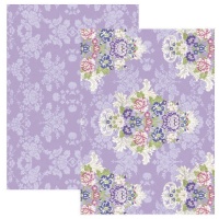 Papel cartão bordado roxo 32 x 45 cm - Artis decor - 3 pcs.