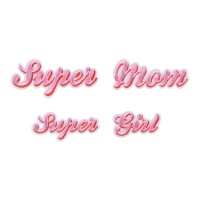 Patch termo-adesivo Super girl e Super Mom - 4 unid.