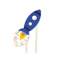 Topo de Bolo Nave Espacial LED 13,8 x 8,6 x 0,3 cm - Scrapcooking