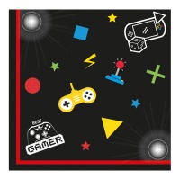 Guardanapos gamer para festa de videojogos 16,5 x 16,5 cm - 20 unidades