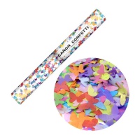 Canhão de confettis de borboleta de papel colorido de 50 cm