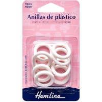 Anéis de plástico de 1,5 cm - Hemline - 10 unidades
