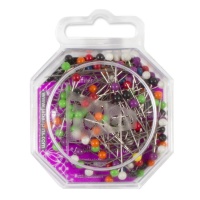 Alfinetes de cabeça de plástico cores sortidas 32 x 0,59 mm - Fildor - 100 unid.