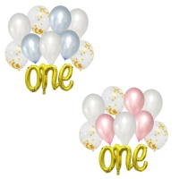 Conjunto de balões para o primeiro aniversário - Monkey Business - 10 peças
