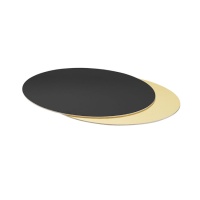 Base redonda dourada e preta para bolos de 32 x 32 x 0,3 cm - Decora
