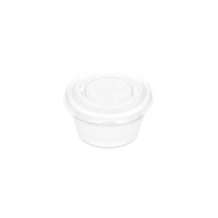 Pote de plástico branco de 30 ml para molhos com tampa - 12 unid.