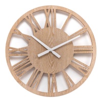 Relógio de parede em madeira com números romanos 60 cm - DCasa