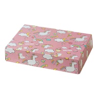 Caixa de 23,5 x 16 x 5 cm de unicórnio rosa