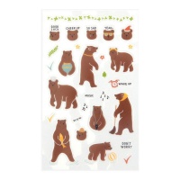 Autocolantes de animais ursos com mensagens - Dailylike - 1 folha
