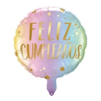 Feliz Aniversário 45cm Balão Pastel Multicolorido