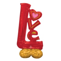 Balão gigante com base Love em vermelho de 73 x 147 cm - Anagram