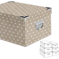 Caixa rectangular com estrelas Natural - DCasa - 6 pcs.