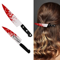 Presilha de Cabelo com Faca Ensanguentada