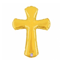 Balão cruz dourada lisa 112 cm - Grabo