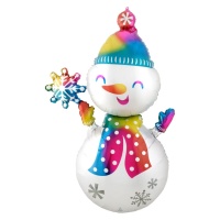 Globo gigante de boneco de neve com sorriso de 78 x 139 cm - Anagram