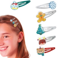 Ganchos de cabelo natalinos sortidos - 6 unidades