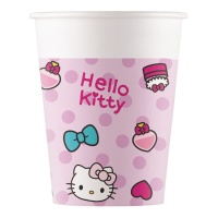 Hello Kitty copos de 200ml com pontos de polca - 8 pcs.